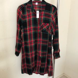Plaid shirt dress